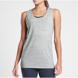 Athleta Drishti Textured Tank Heathered Grey Space Racerback Yoga Top Medium